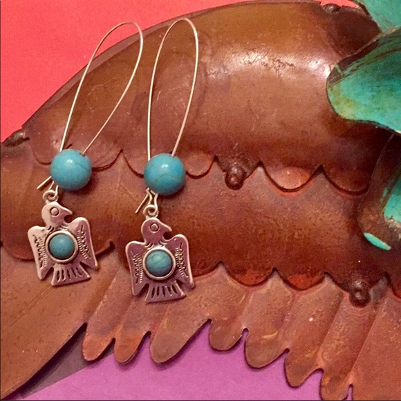 CowgirlZ at HEART Jewelry - ➗TURQUOISE & SILVER BIRDS EARRINGS